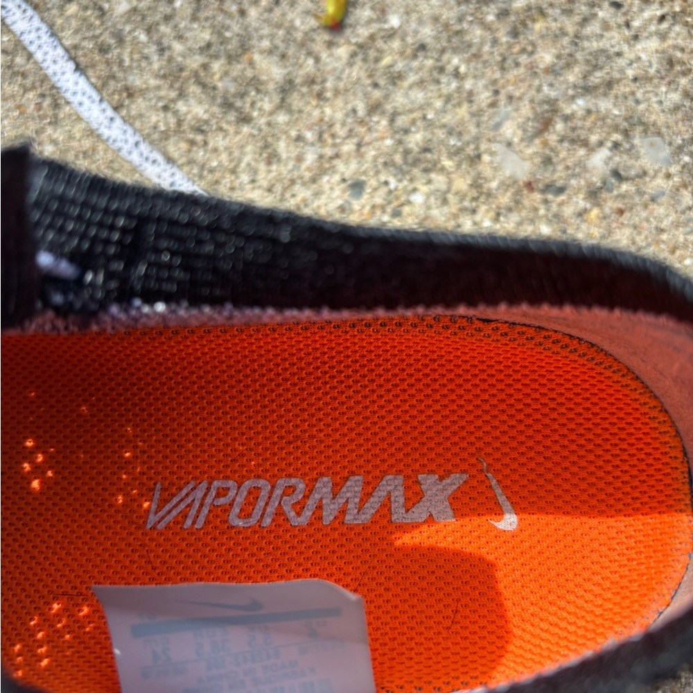 Nike Kids Black and Orange Air VaporMax Sneakers - Picture 4 of 7
